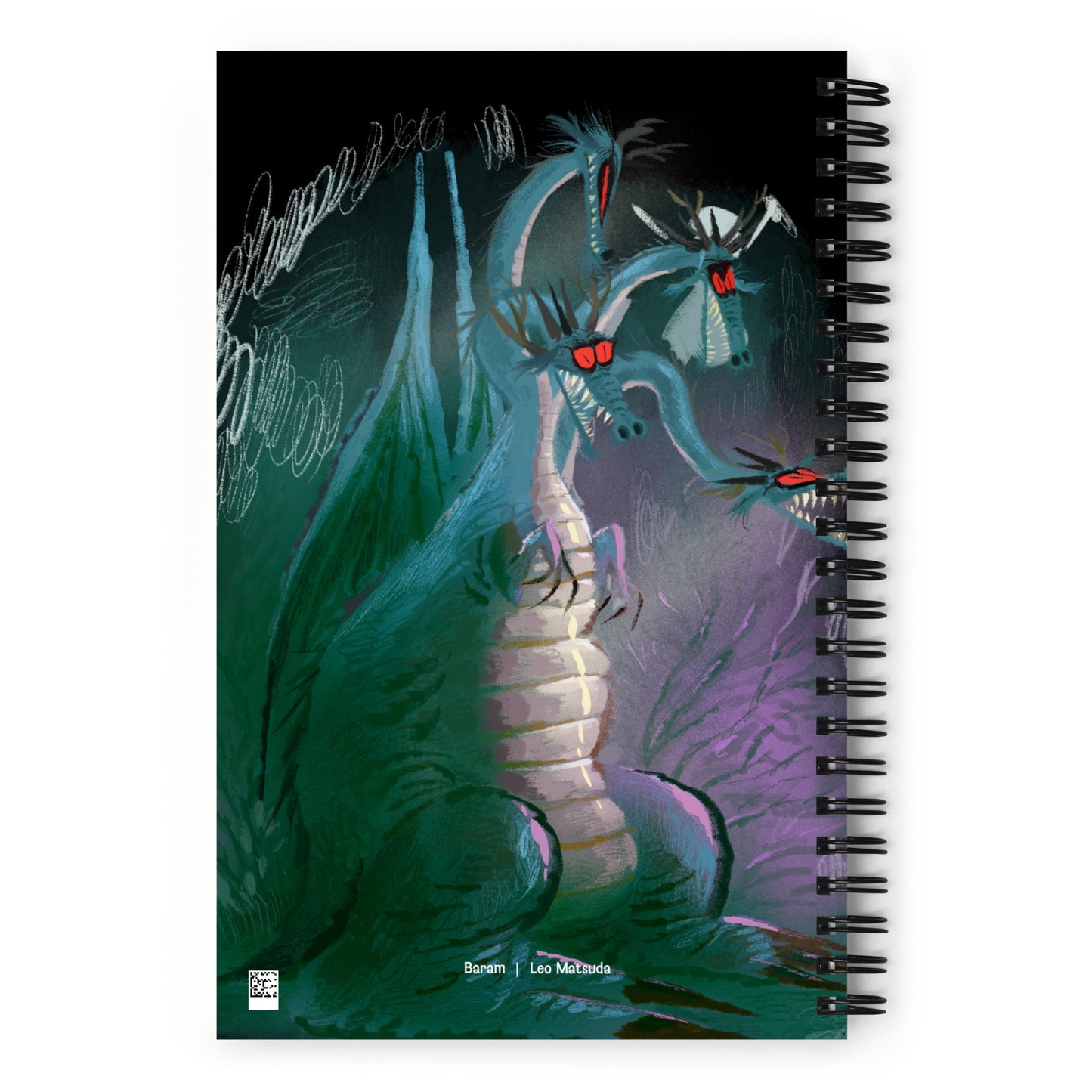 "Dragon Spiral Notebook - Hand-Drawn Illustration by Leo Matsuda | Unique Fantasy Journal"