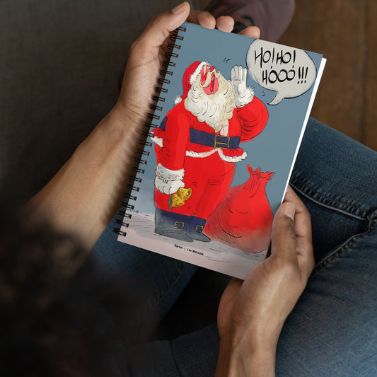 "Santa Christmas Spiral Notebook - Hand-Drawn by Leo Matsuda | Festive Holiday Journal"