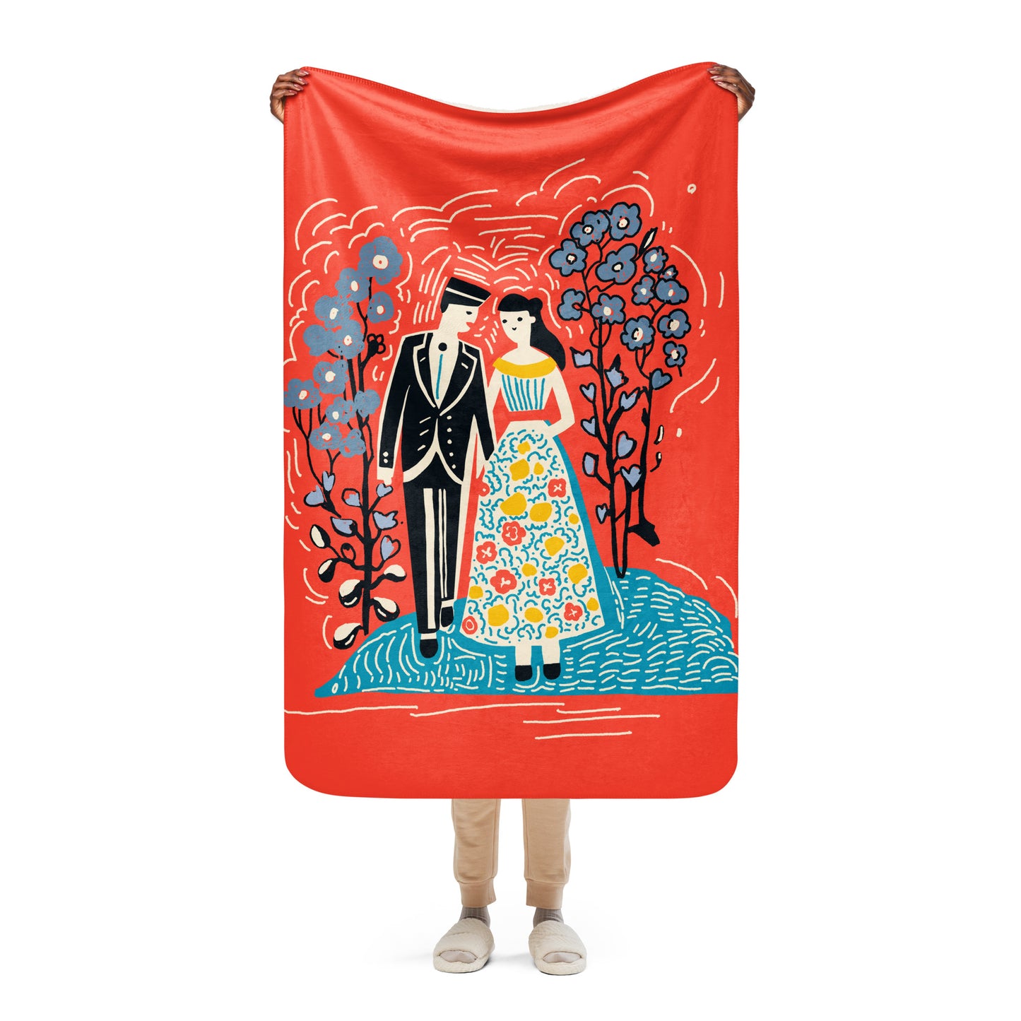 Lover's Card Inspired Sherpa Blanket by Luna | Tarot Art Design