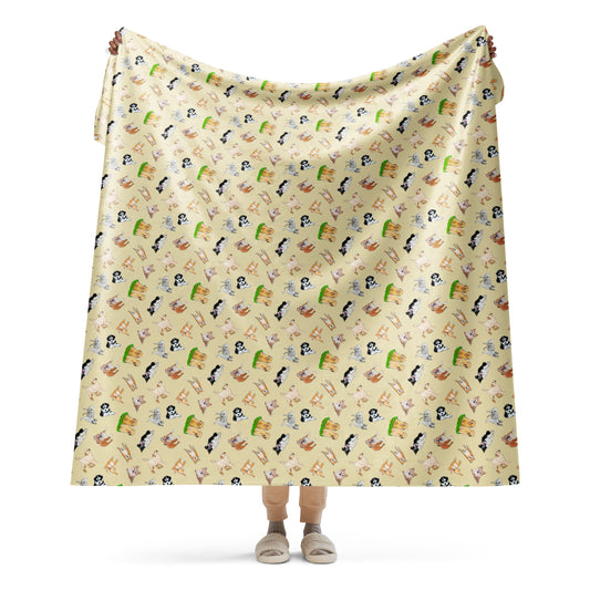 "Corgi Dog Sherpa Blanket | Hand Drawn Art by Tanny’s Pawtique | Cozy Dog Lover Gift"