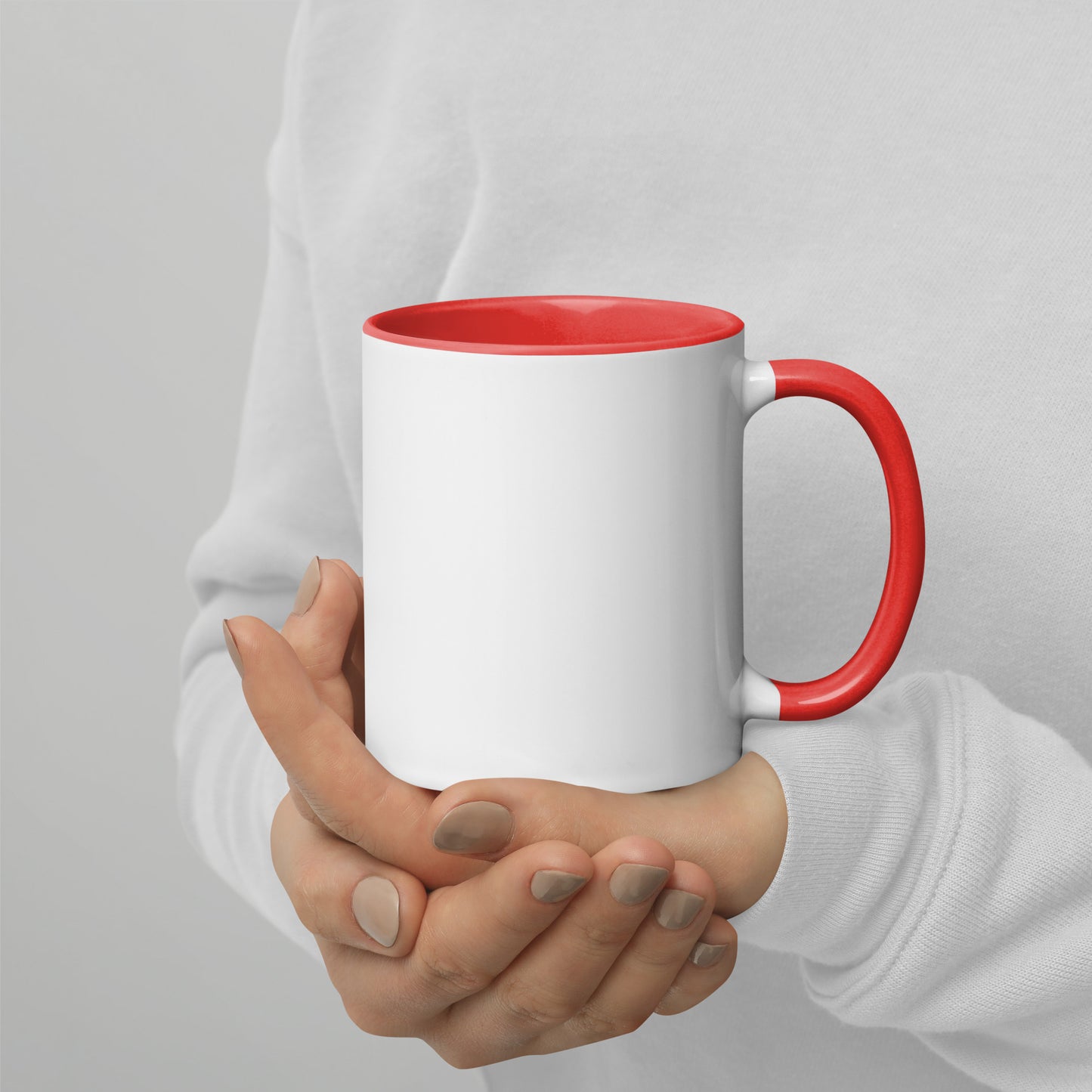 "Santa Christmas Mug with Color Inside - Hand-Drawn by Leo Matsuda | Festive Holiday Coffee Cup"